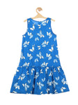 Butterfly Print Sleeveless Frock - Blue