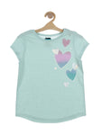 Heart Printed Top - Green