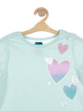 Heart Printed Top - Green