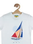 Boat Print Boys Set - White