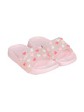 Heart Printed Slippers - Pink