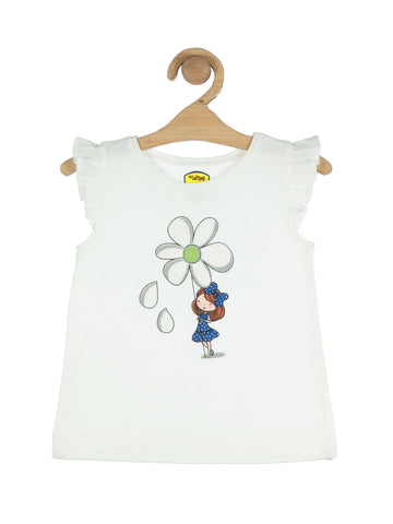 Doll Printed Top - White