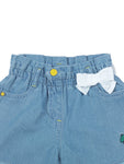 Lemon Printed Denim Shorts - Blue
