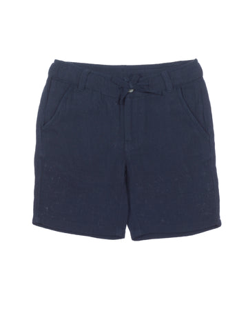 Cotton Elastic Waist Shorts - Navy Blue