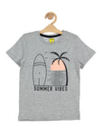 Summer Vibes Print Tshirt - Grey
