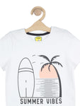 Summer Vibes Print Tshirt - White