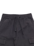 Cotton Elastic Waist Shorts - Black