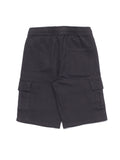 Cotton Elastic Waist Shorts - Black