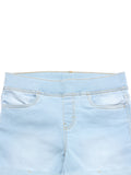 Denim Elastic Waist Shorts - Blue