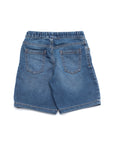 Denim Elastic Shorts - Blue