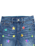 Star Printed Denim Shorts - Blue