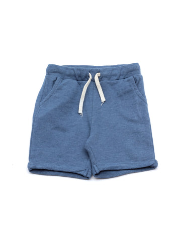 Cross Pocket Elastic Waist Hosiery Shorts - Blue