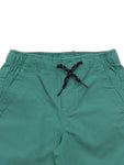 Cross Pocket Elastic Waist Cotton Shorts - Green