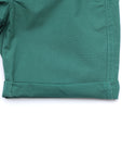 Cross Pocket Elastic Waist Cotton Shorts - Green