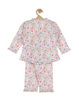 Floral Printed Cotton Night Suit - Pink