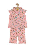 Unicorn Printed Night Suit - Peach