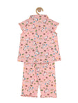 Unicorn Printed Night Suit - Peach