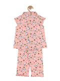 Unicorn Printed Night Suit - Peach