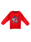 Red Round Super Star Sweatshirt