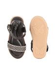 Sandals With Velcro Closure - Black