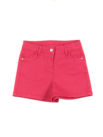 Mild Distressed Denim Shorts - Red