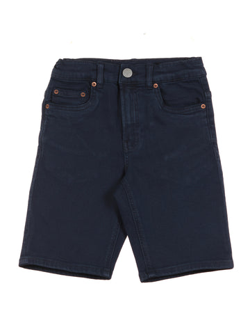 5 Pocket Stretchable Denim Shorts - Navy Blue