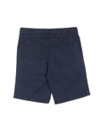 Elastic Waist Cotton Shorts - Navy Blue