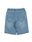 Elastic Waist Denim Shorts - Blue