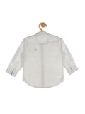 Polka Dot Print Cotton Shirt - Cream