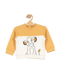 Animal Print Round Neck Sweatshirt - Yellow