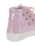 Laced Up Party Boots With Swarovski - Pink