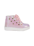 Laced Up Party Boots With Swarovski - Pink