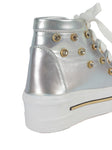 Laced Up Party Boots With Swarovski - Silver