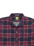 Check Shirt With Attached Tshirt - Maroon