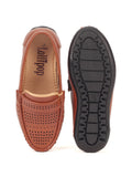 Perforated Slip On Loafers - Tan