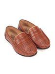 Perforated Slip On Loafers - Tan