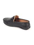 Perforated Slip On Loafers - Black