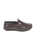 Self Design Slip On Loafers - Brown