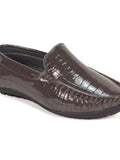 Self Design Slip On Loafers - Brown