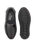 Self Design Slip On Loafers - Black