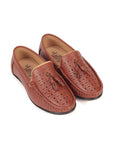 Perforated Slip On Loafers - Brown