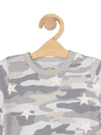 Camoflauge Print Round Neck Sweatshirt - Grey