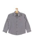 Check Cotton Full Shirt With Tshirt Attached - Blue