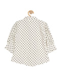 Polka Dot Print Shirt Top - White