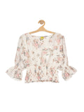 Floral Print Full Top - White