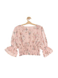 Floral Print Full Top - Pink