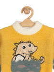 Dinosaur Round Neck Sweater - Mustard