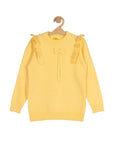 Round Neck Sweater With Bows - Yellow