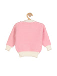Round Neck Sweater With Cat - Pink
