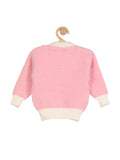 Round Neck Sweater With Cat - Pink